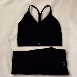SET ACTIVE black top and shorts size S